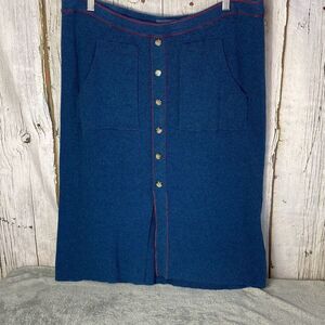 ModCloth Vintage Inspired Button Front Knit Midi Skirt Size 1x  244